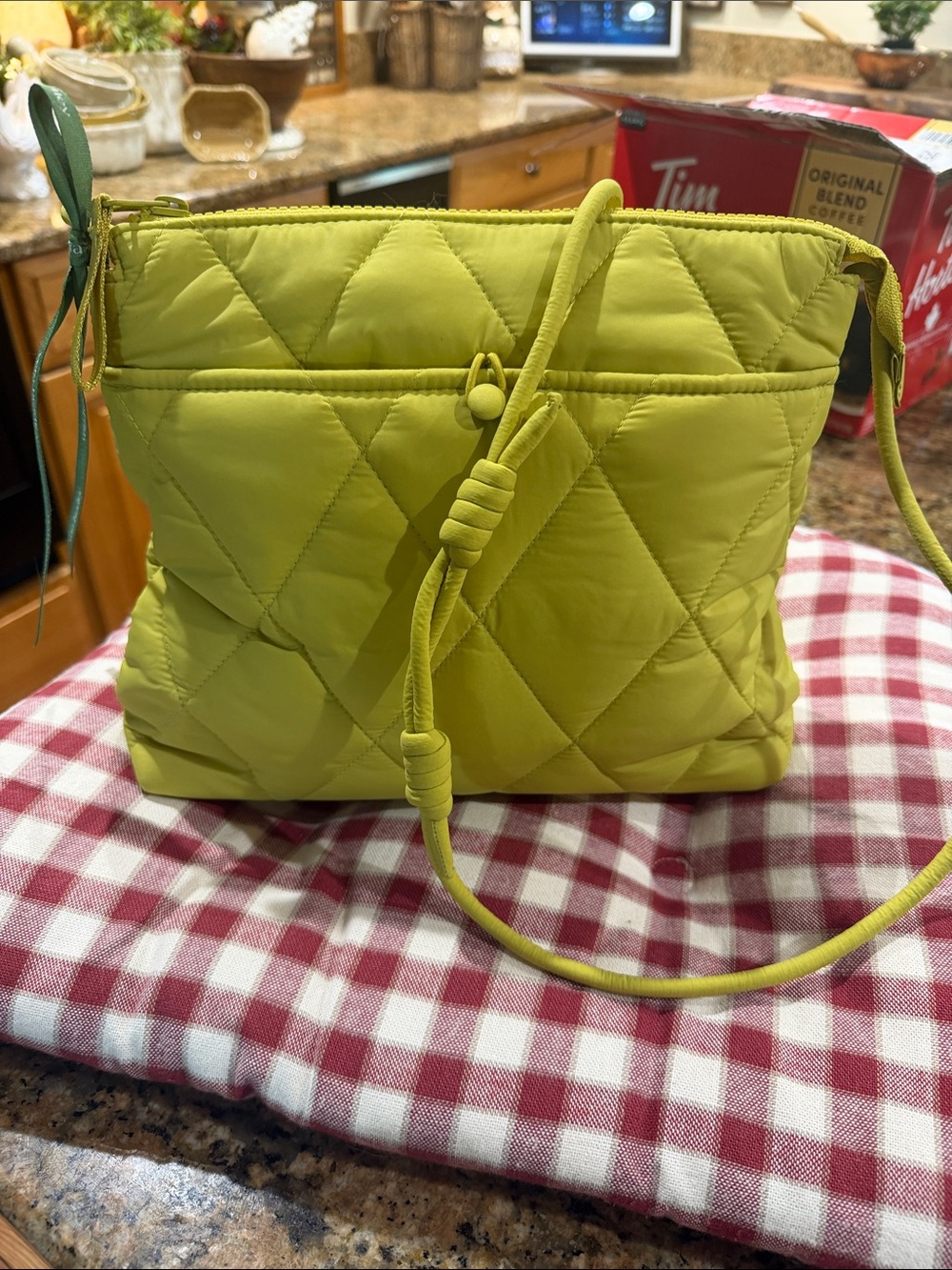 Vera Bradley Quilted Crossbody in Lime